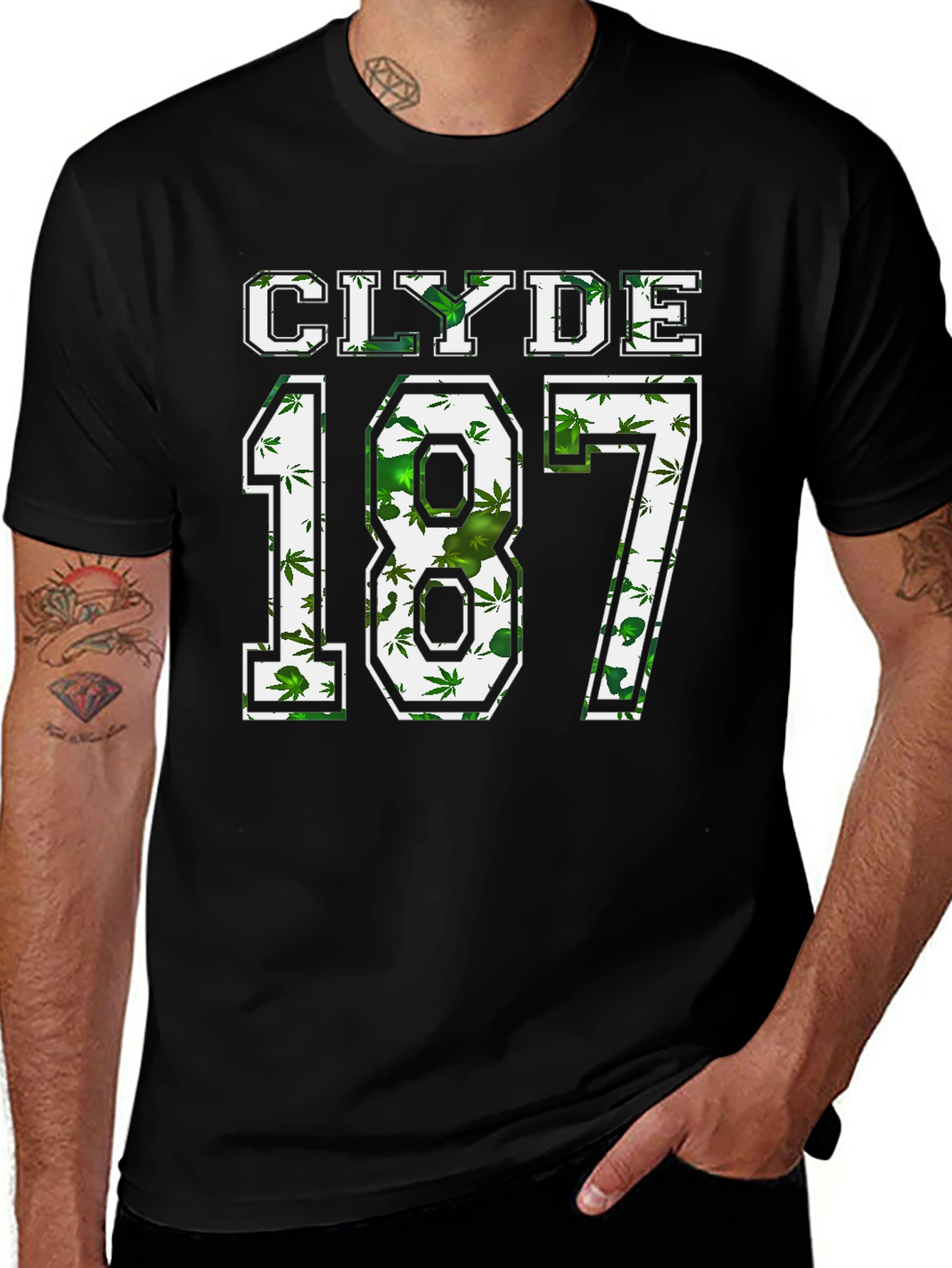 Clyde 187 Graphic T-Shirt Black Cotton Blend Tee