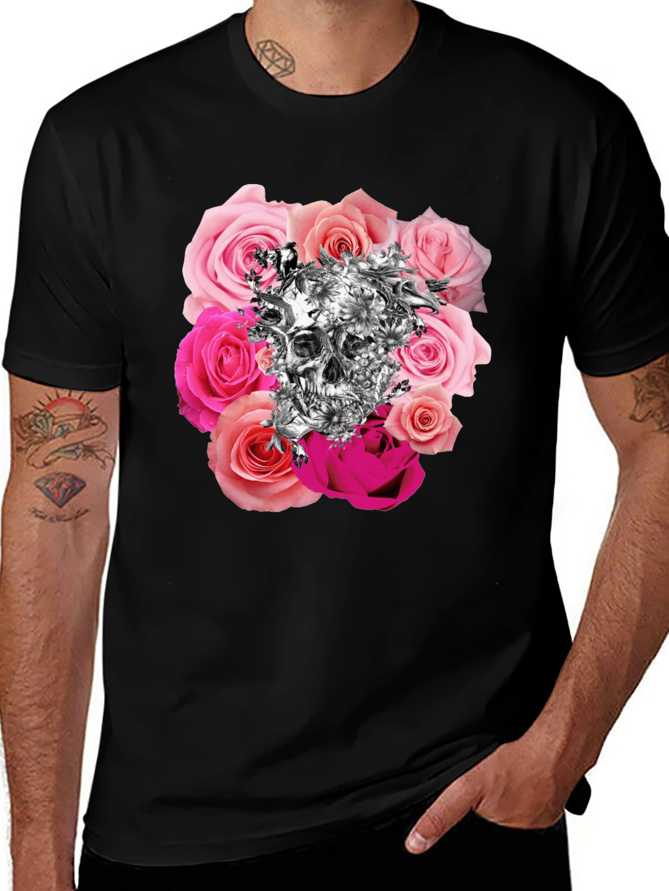 Variant 14 of Skull & Roses Graphic T-Shirt