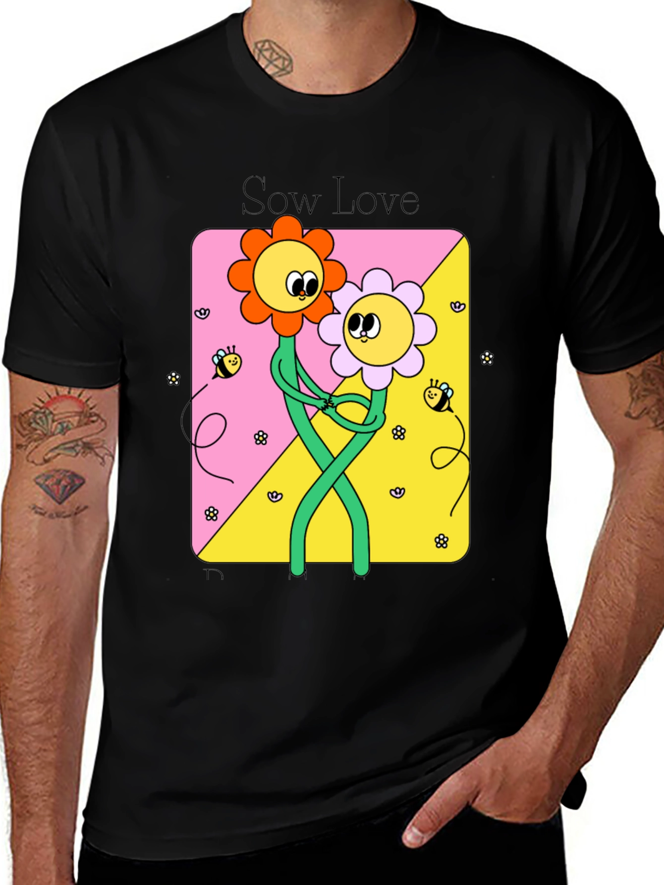 Variant 8 of Sow Love Graphic Tee - Cute Flower Power T-Shirt