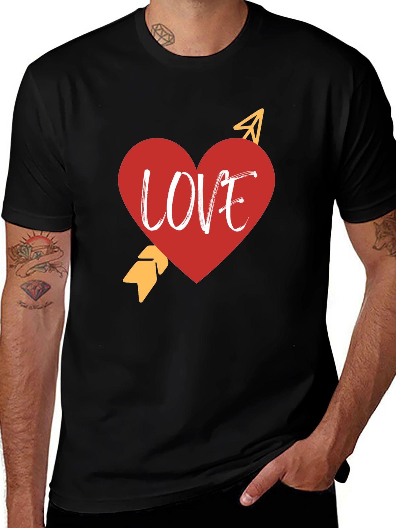Variant 29 of Love Heart Arrow Black T-Shirt