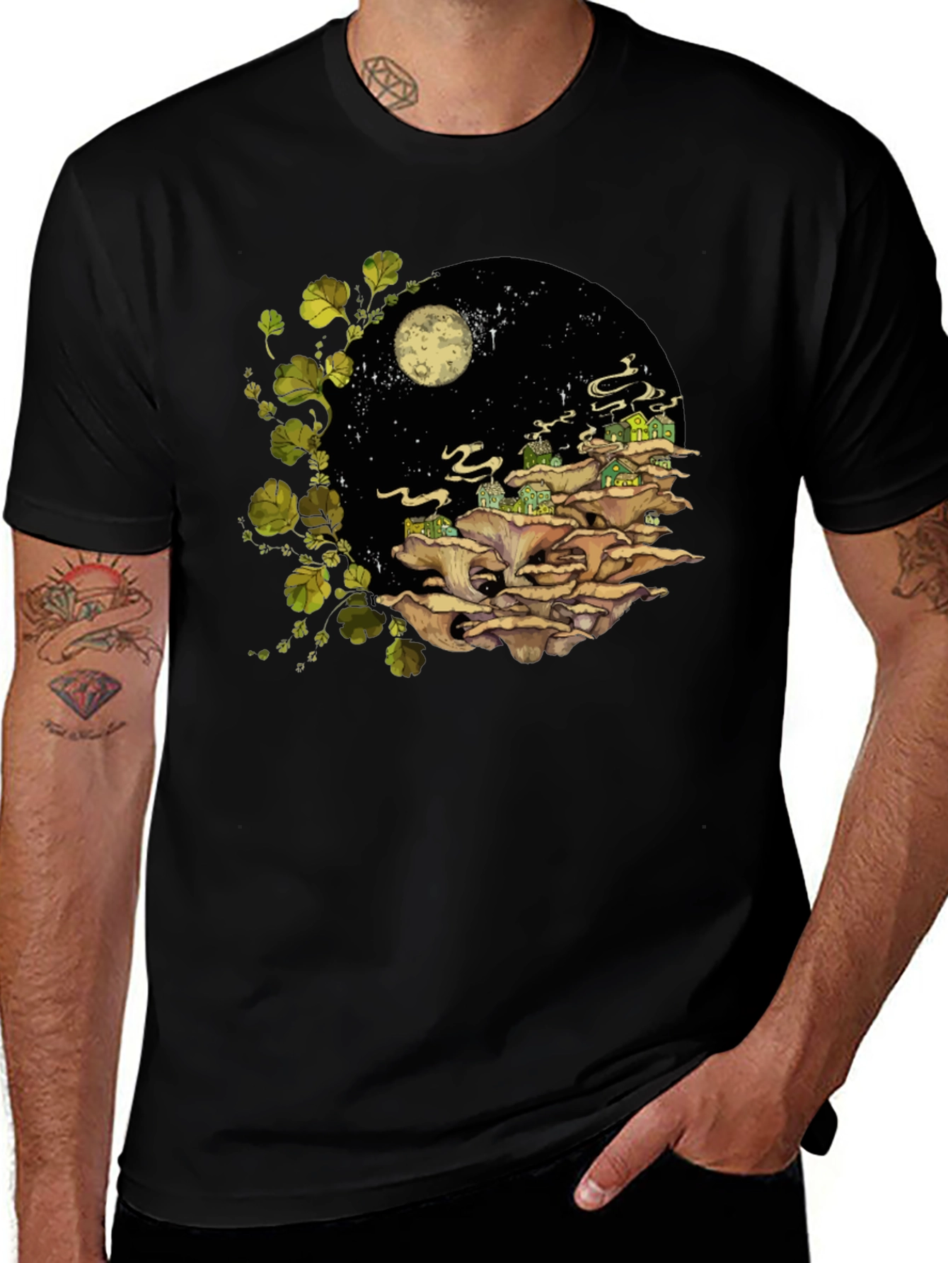Variant 17 of Moonlit Mushroom Kingdom Graphic T-Shirt