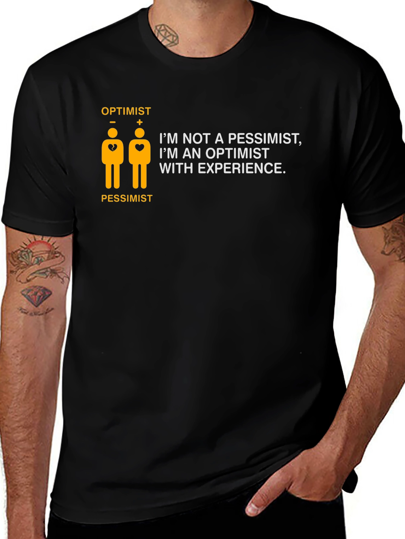 Optimist with Experience Black T-Shirt