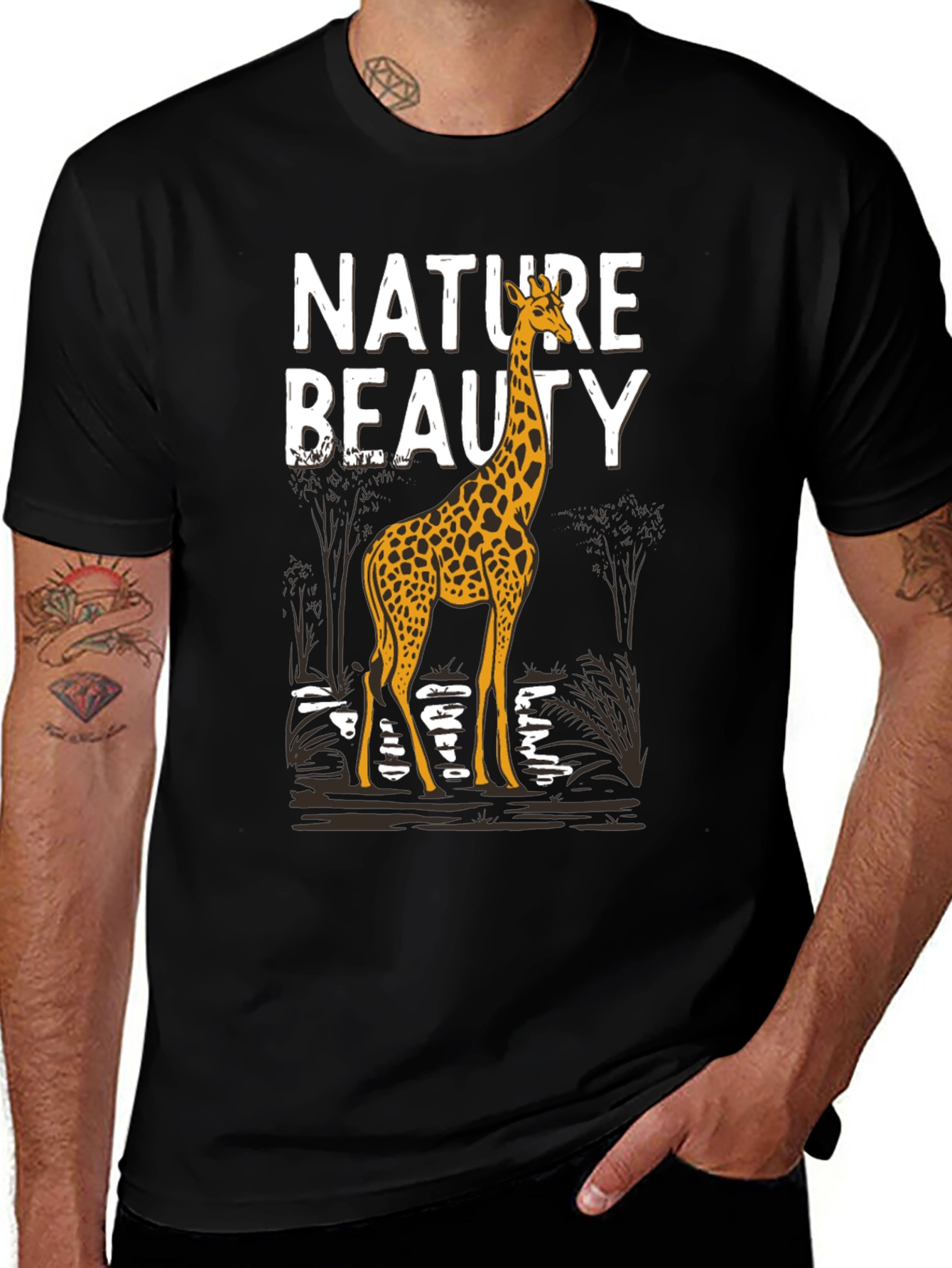 Variant 6 of Nature Beauty Giraffe Graphic Tee