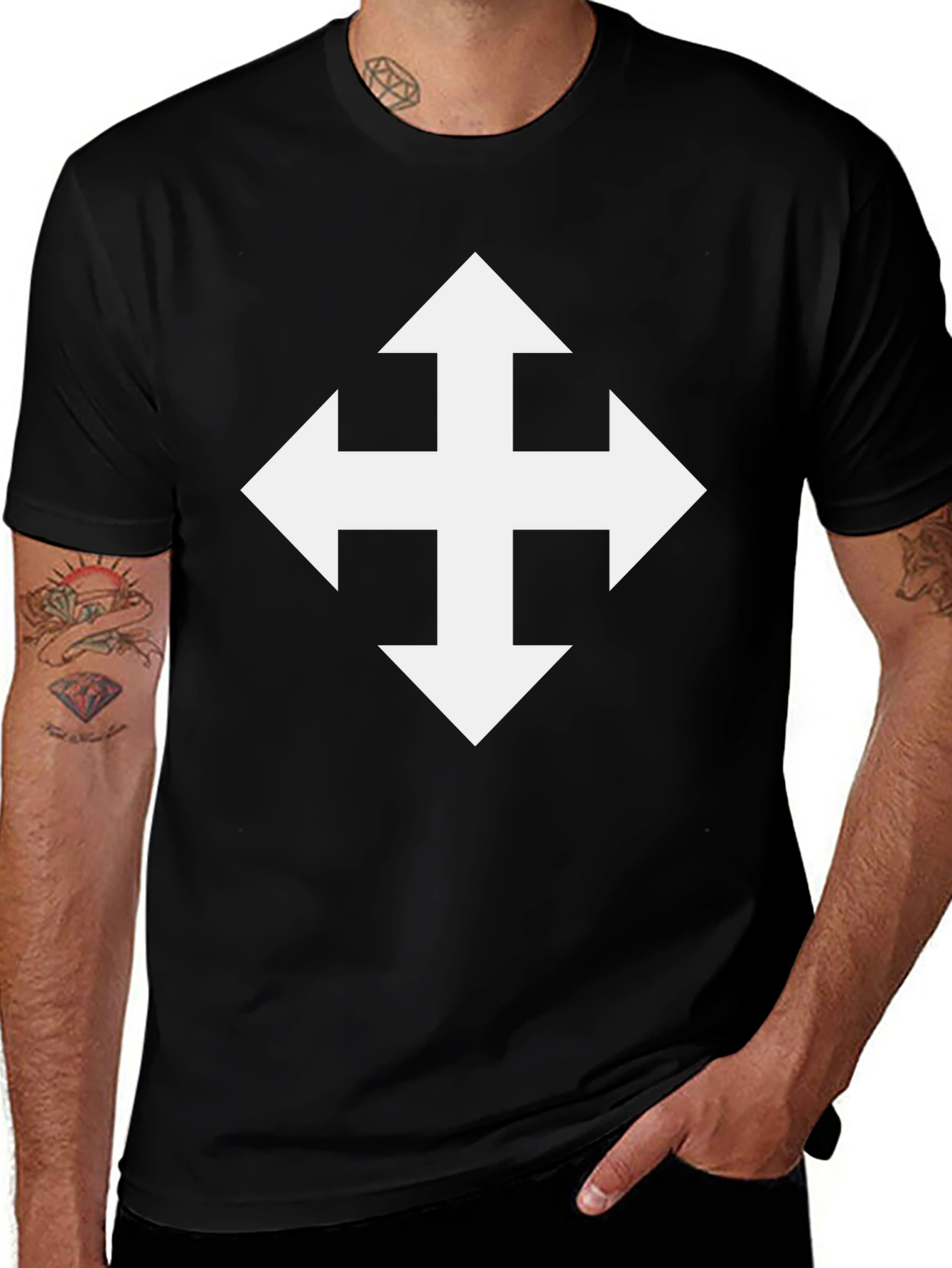 Variant 17 of Arrow Directions Graphic Tee - Black