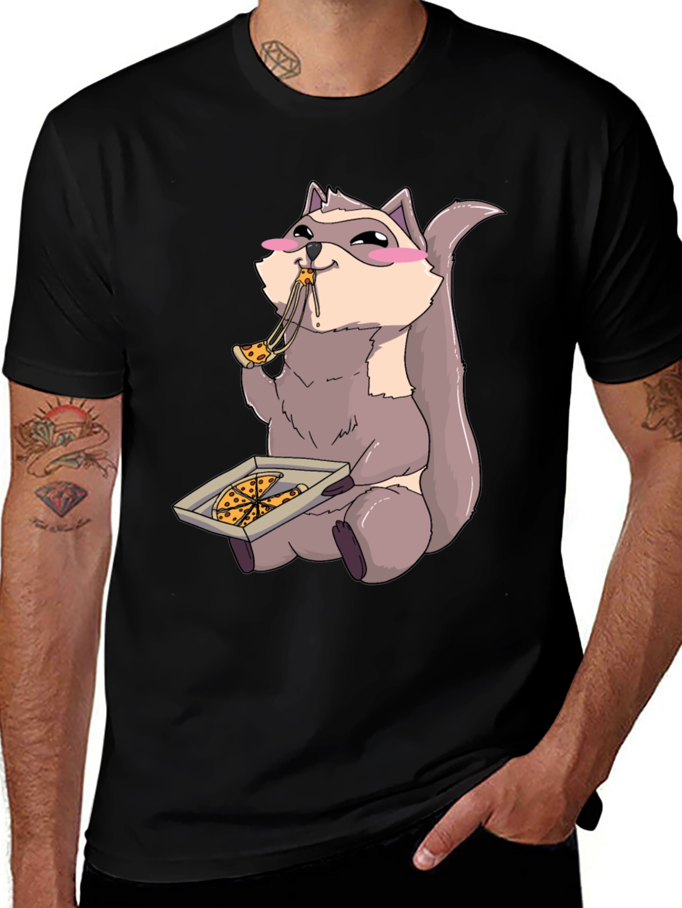 Variant 3 of Pizza Loving Raccoon Graphic T-Shirt