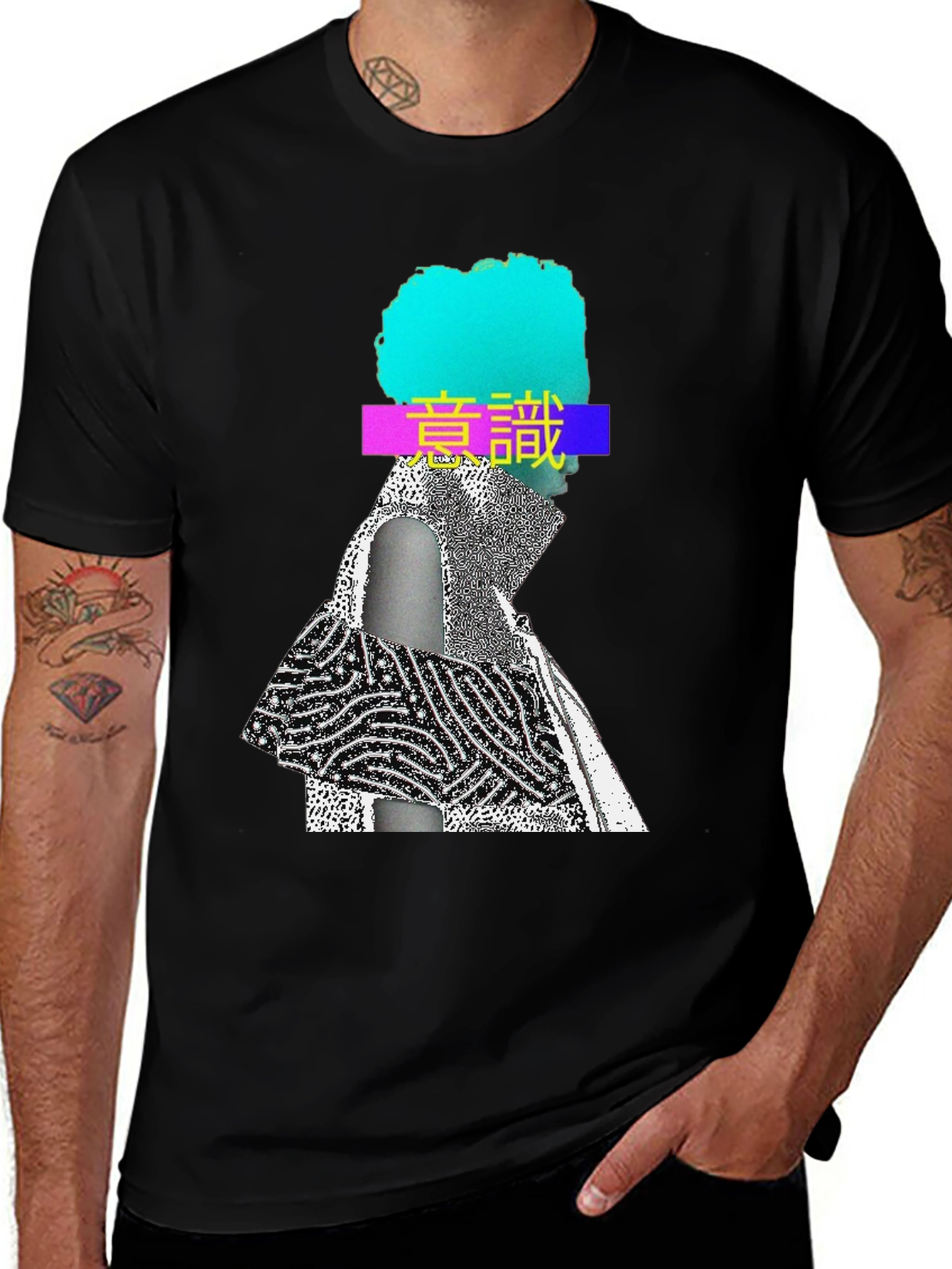 Variant 21 of Abstract Graphic Print Crew Neck T-Shirt