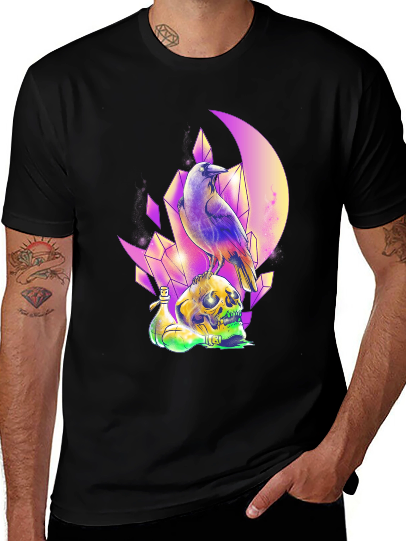 Variant 26 of Raven Skull Crystal T-Shirt