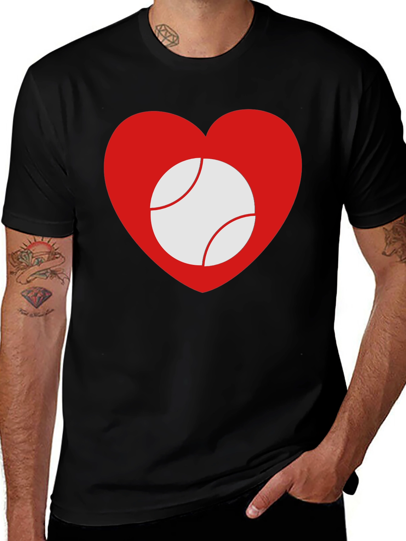 Variant 14 of I Heart Tennis Graphic Tee - Sporty Casual Cotton T-Shirt