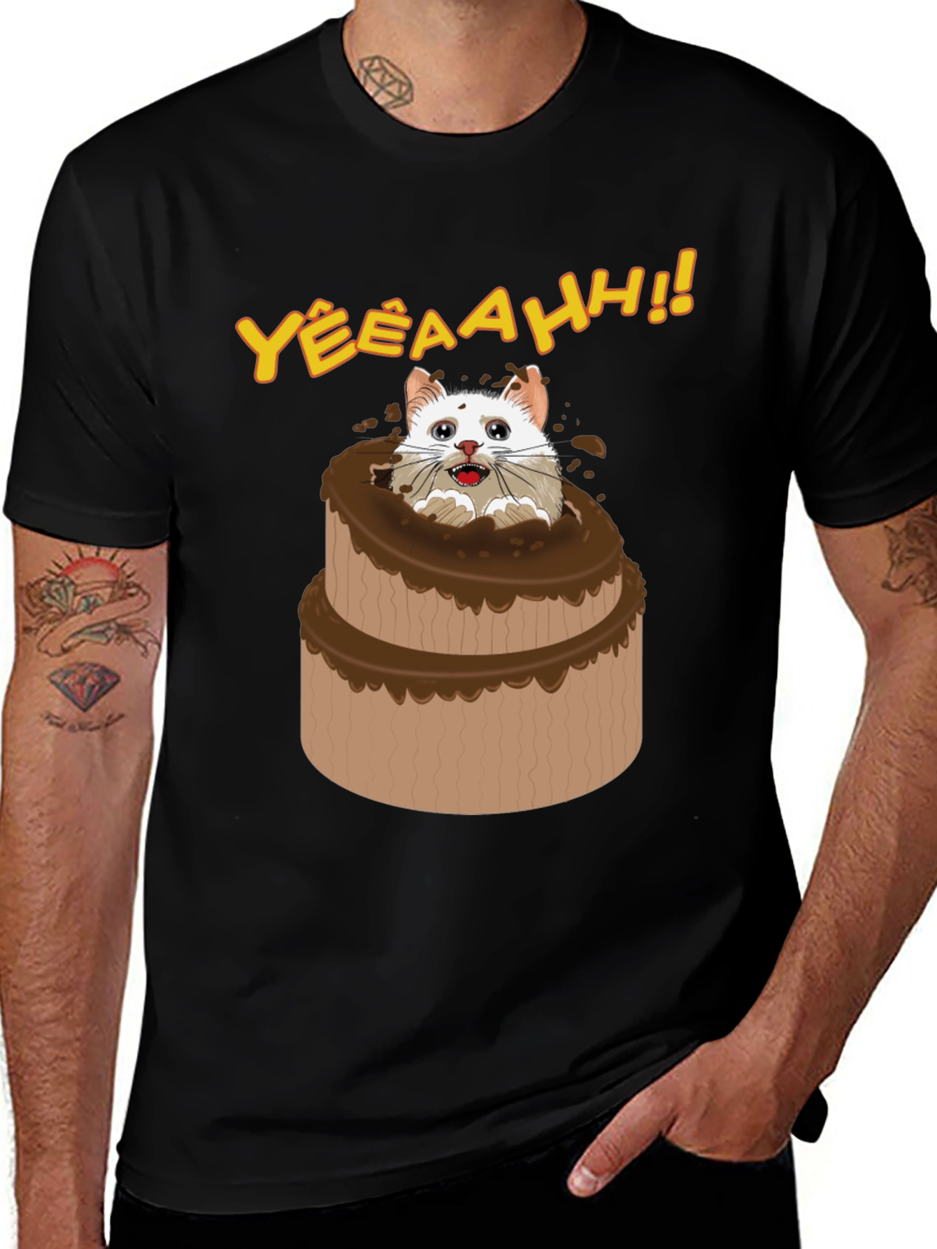 Variant 25 of Funny Cat Cake Graphic Tee