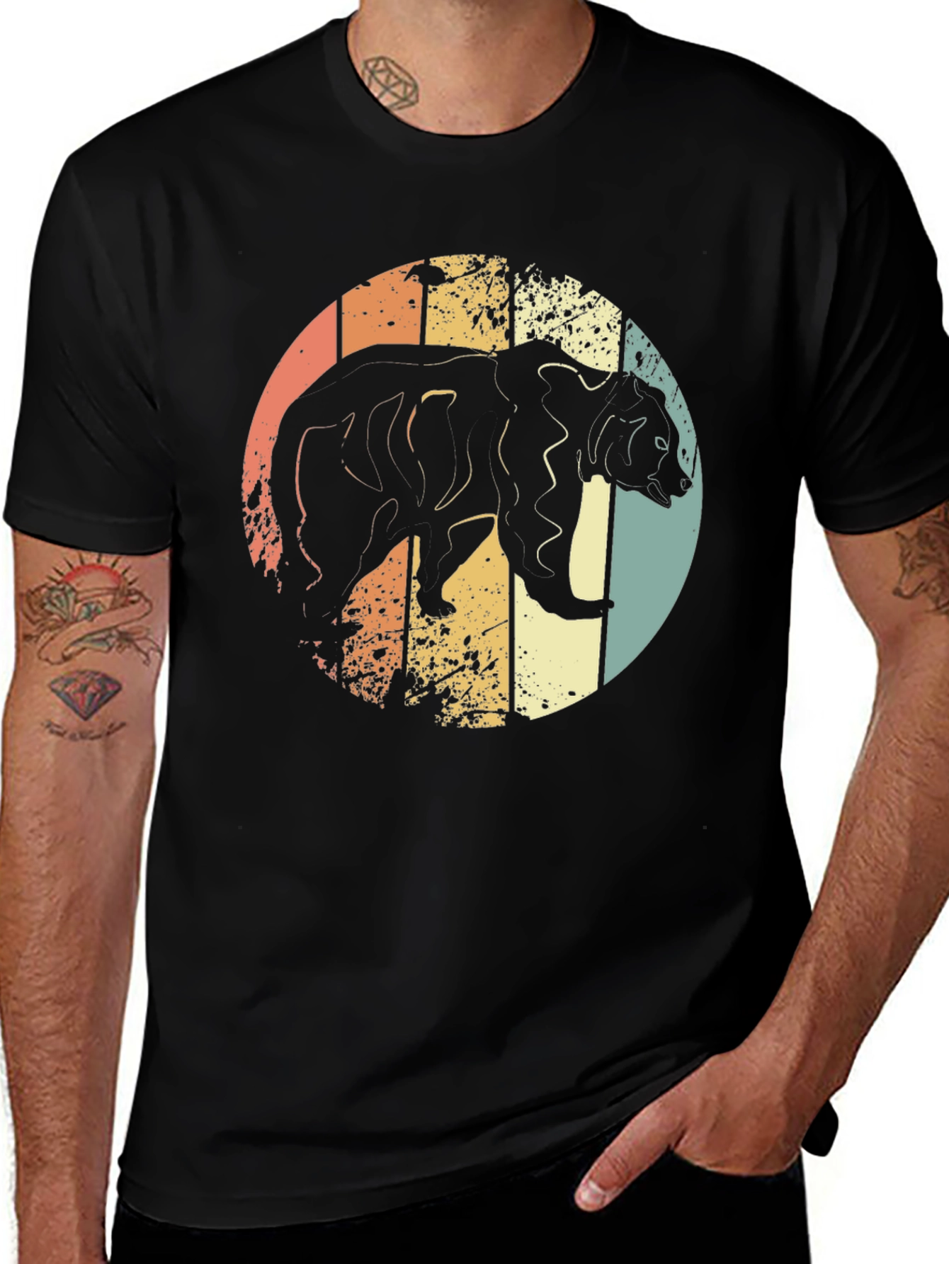 Variant 14 of Vintage Bear Graphic Tee - Retro Style Black T-Shirt