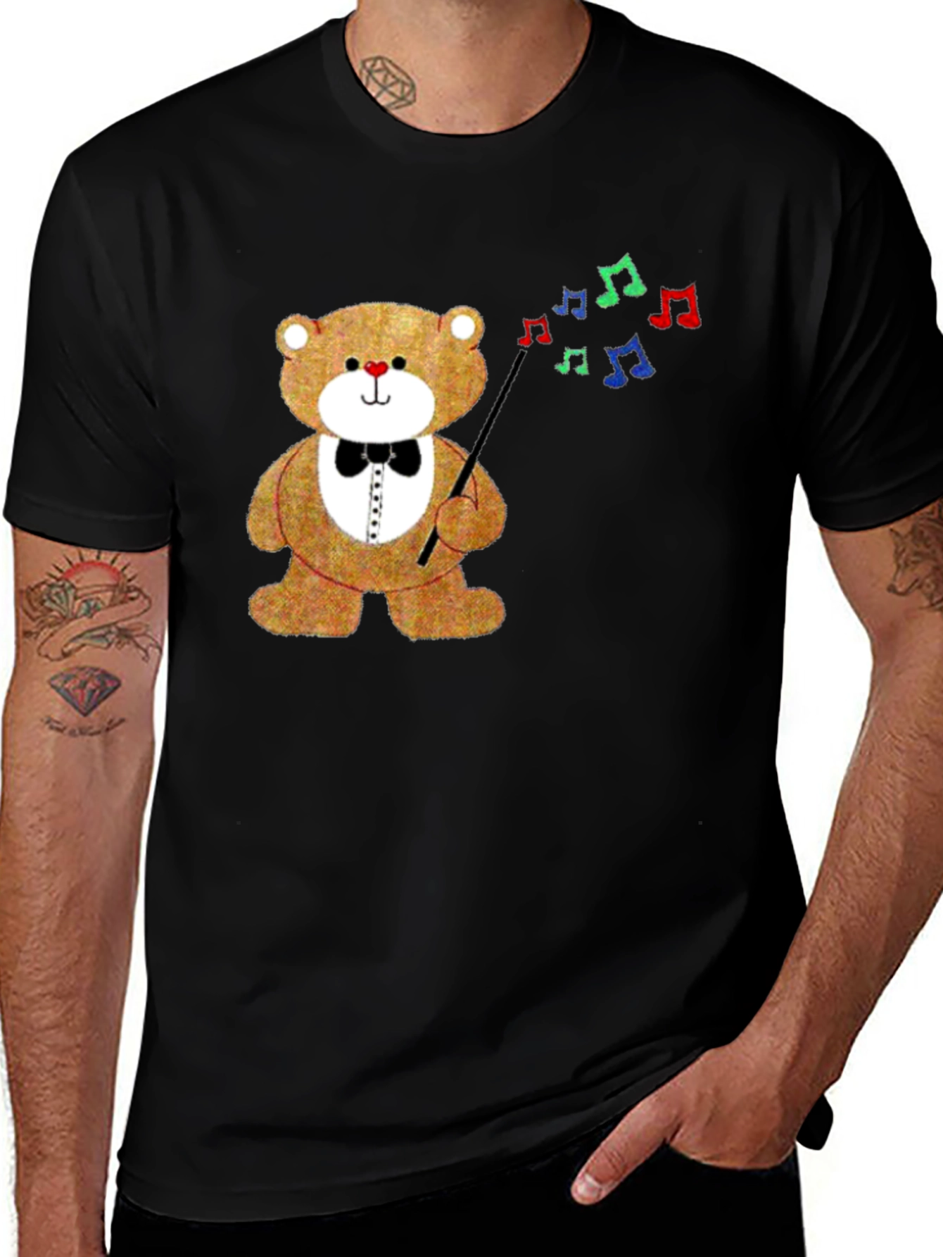 Teddy Bear Conductor Graphic T-Shirt