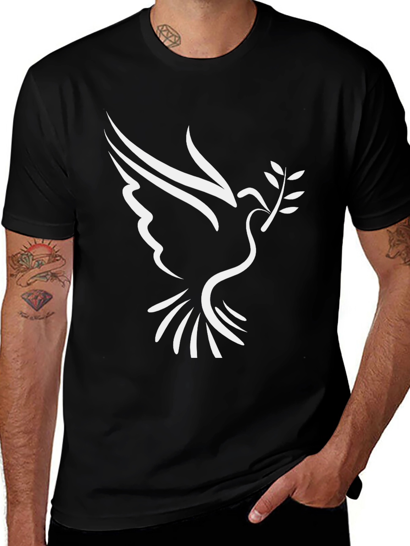 Dove Peace T-Shirt - Black