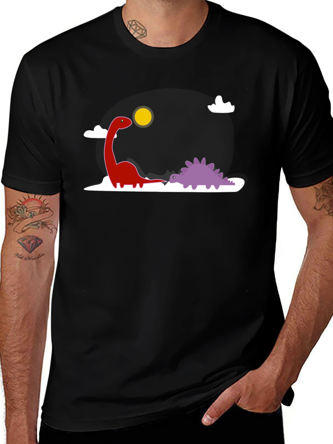 Variant 17 of Dino Duo T-Shirt - Cute Cartoon Dinosaur Graphic Tee