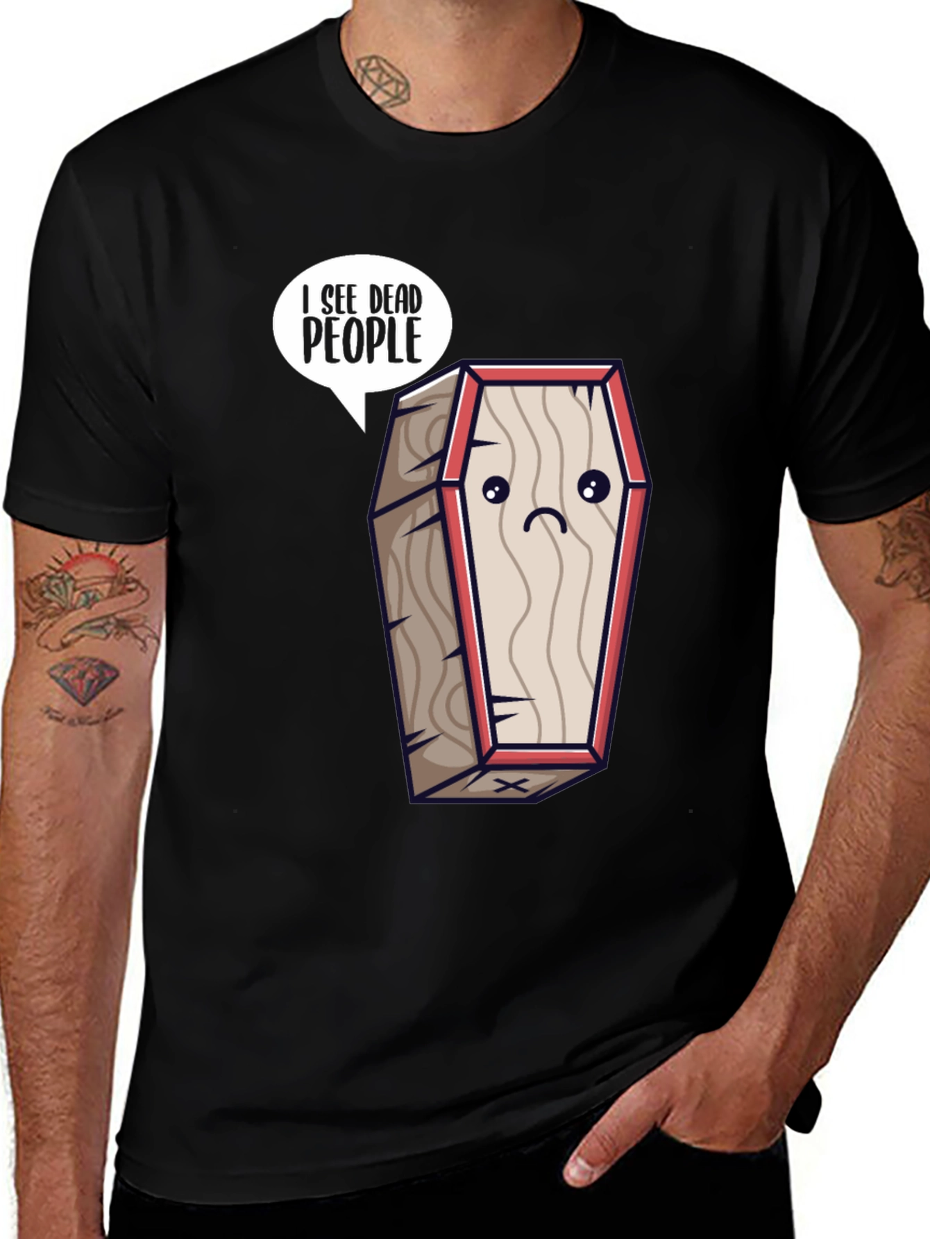 Black I See Dead People Coffin T-Shirt main image