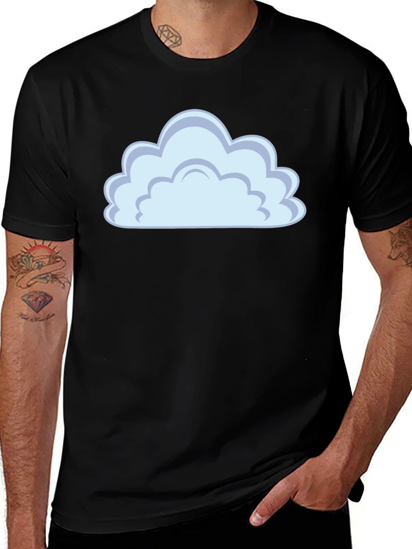 Variant 28 of Cloud Graphic Print T-Shirt - Classic Black Tee