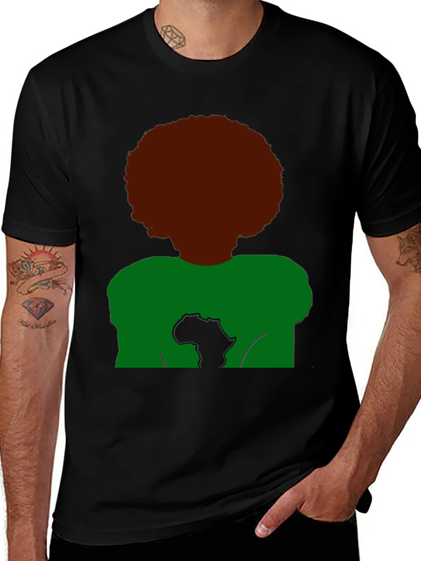 Afro Africa T-Shirt - Black Pride Tee