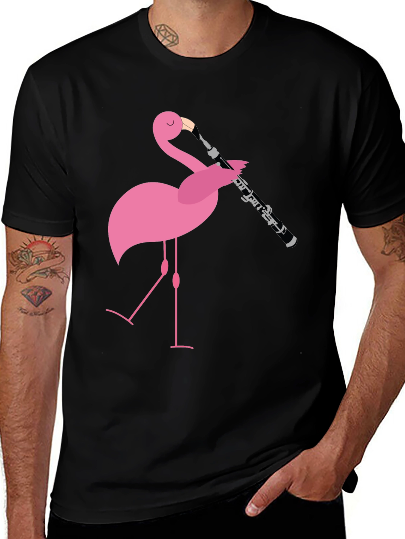 Flamingo Clarinet Black Tee