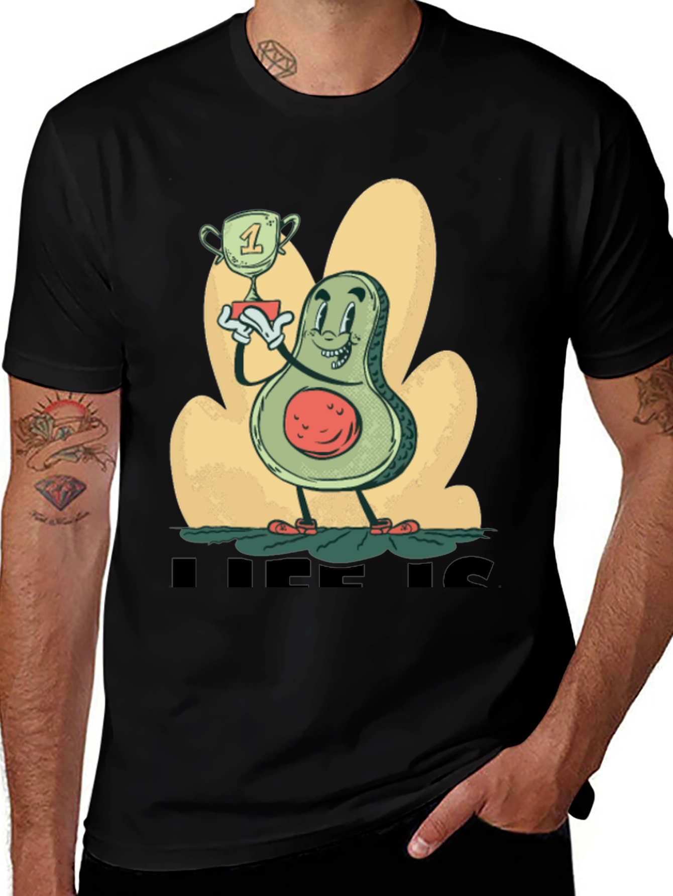 Variant 16 of Avocado Champion Graphic T-Shirt - Black
