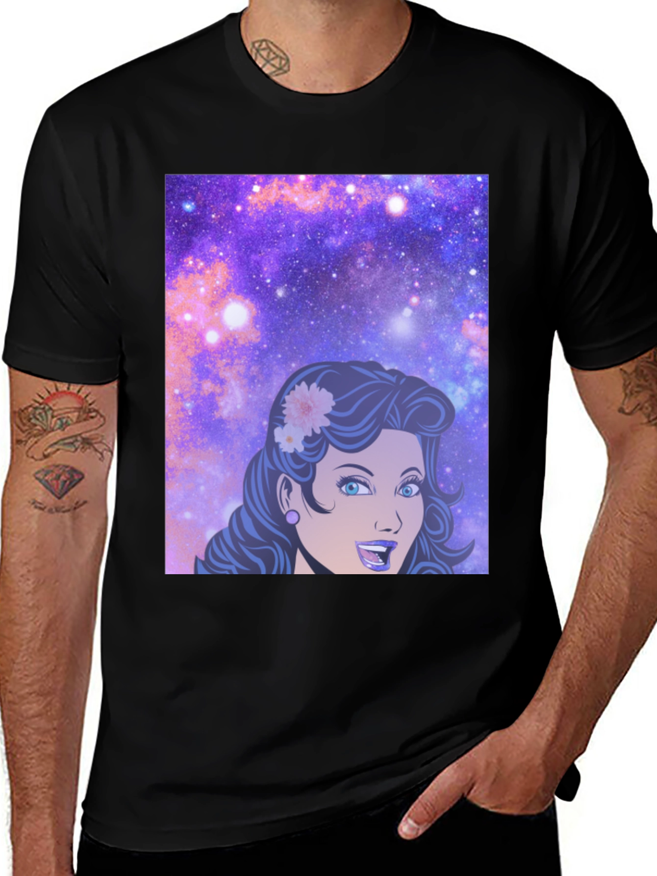 Variant 17 of Galaxy Girl Graphic Tee - Unisex Black T-Shirt