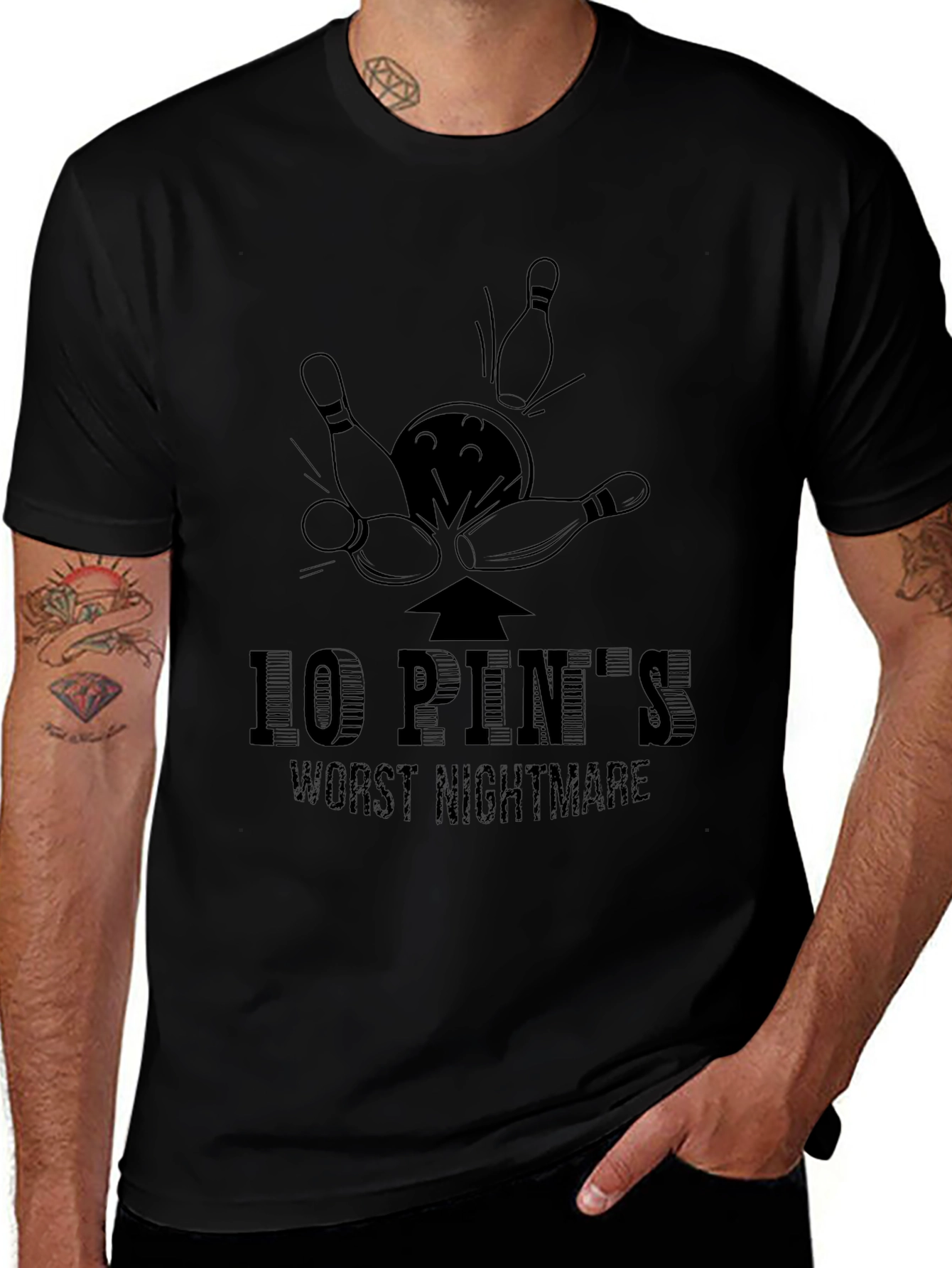 Variant 5 of 10 Pin's Worst Nightmare Bowling Graphic Tee
