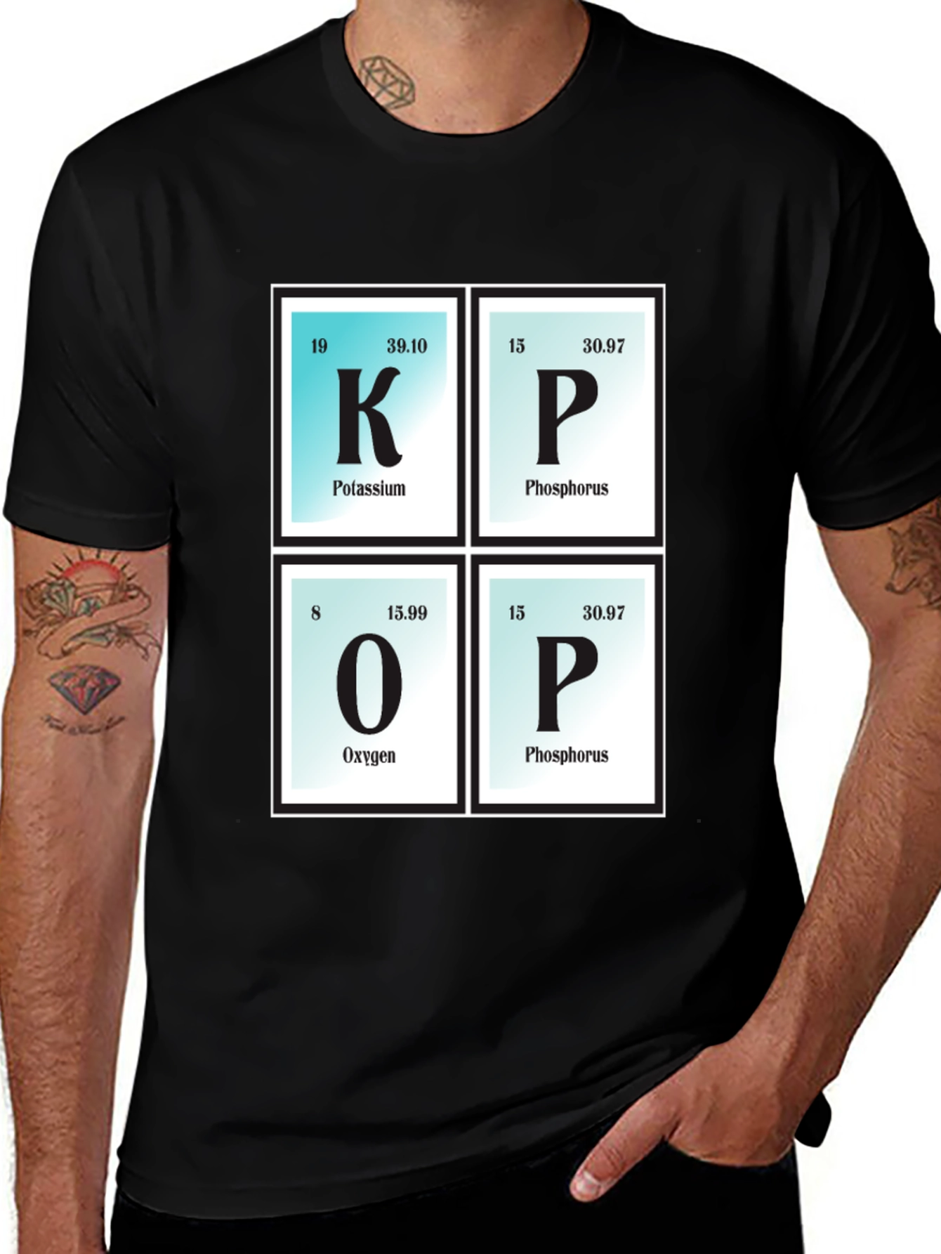 KOP Elements Black T-Shirt, Science Tee