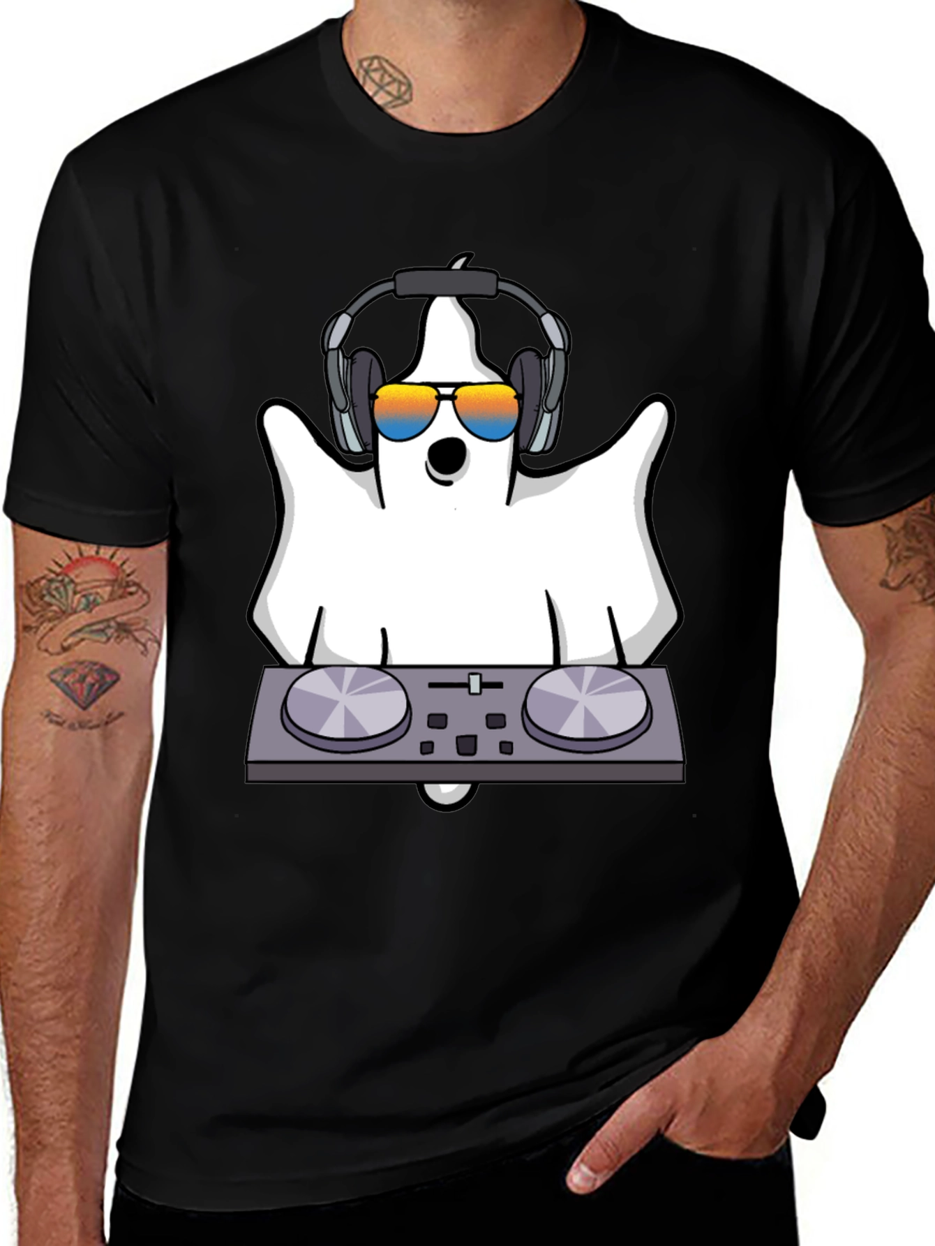 Variant 8 of DJ Ghost Graphic Tee - Halloween Spooky Season