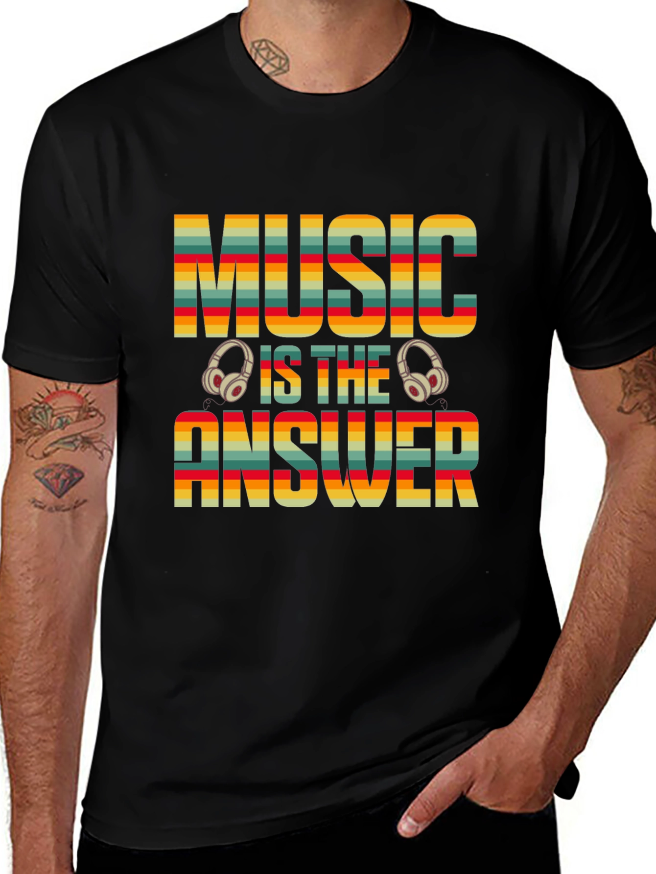 Variant 21 of Music is the Answer T-Shirt - Retro Design