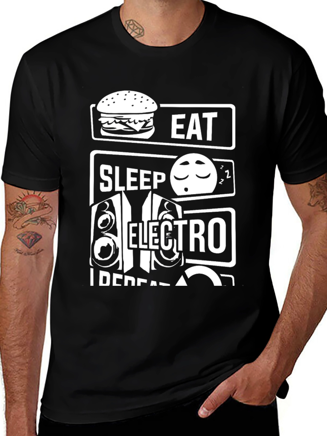 Variant 19 of Eat Sleep Electro Repeat Graphic Tee