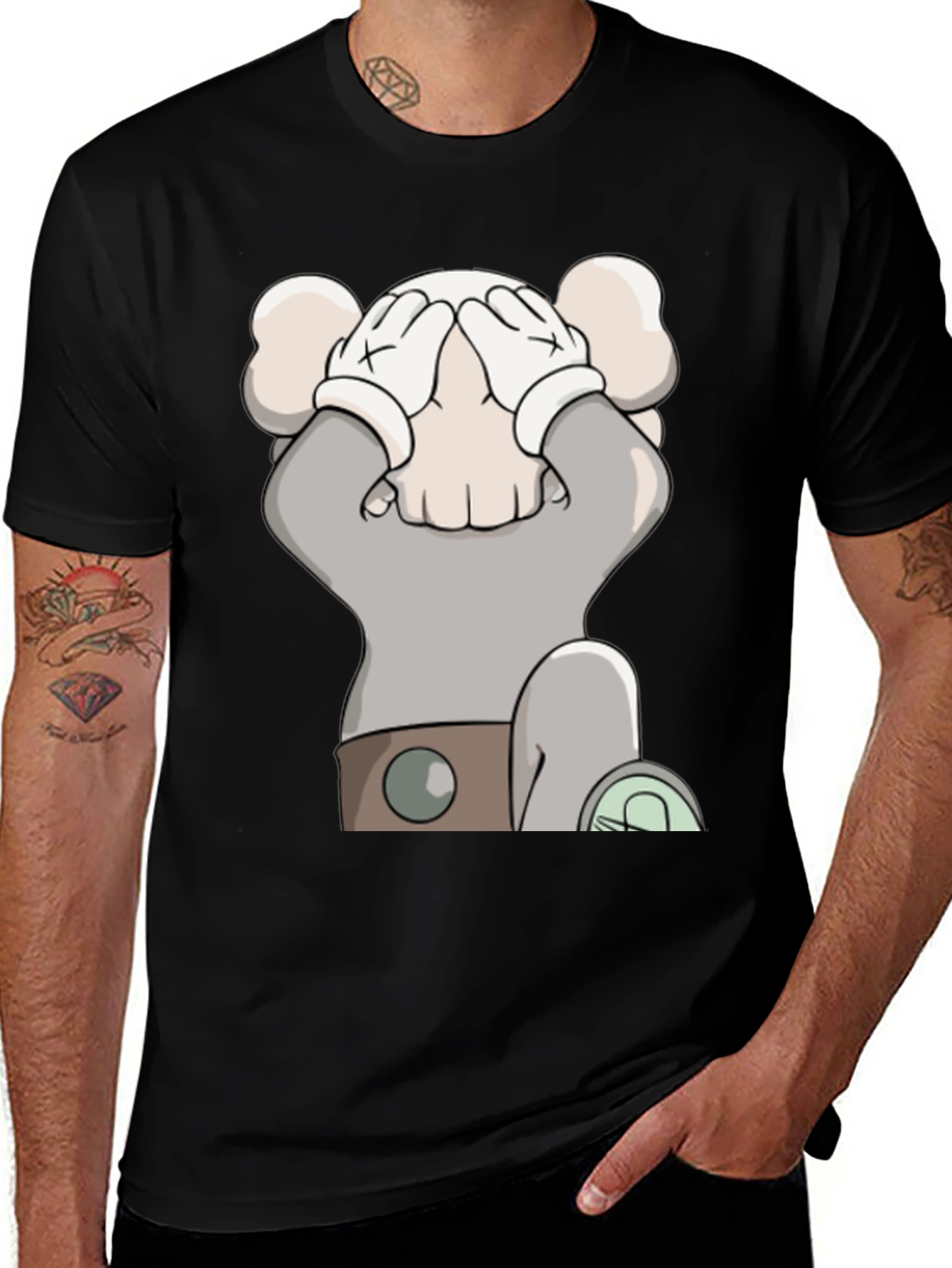 Cartoon Graphic Black T-Shirt