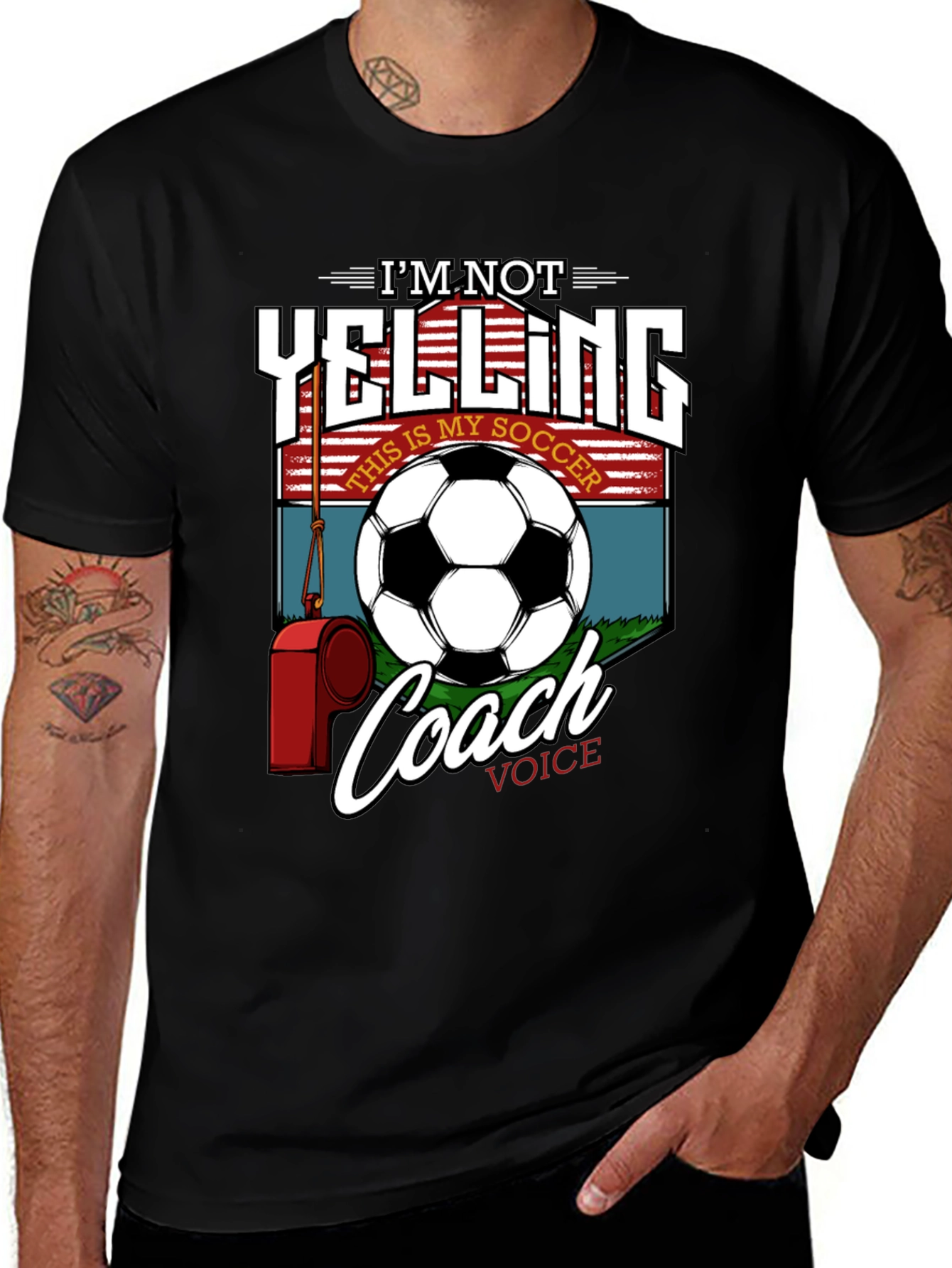 Variant 6 of I'm Not Yelling Soccer Coach Voice T-Shirt