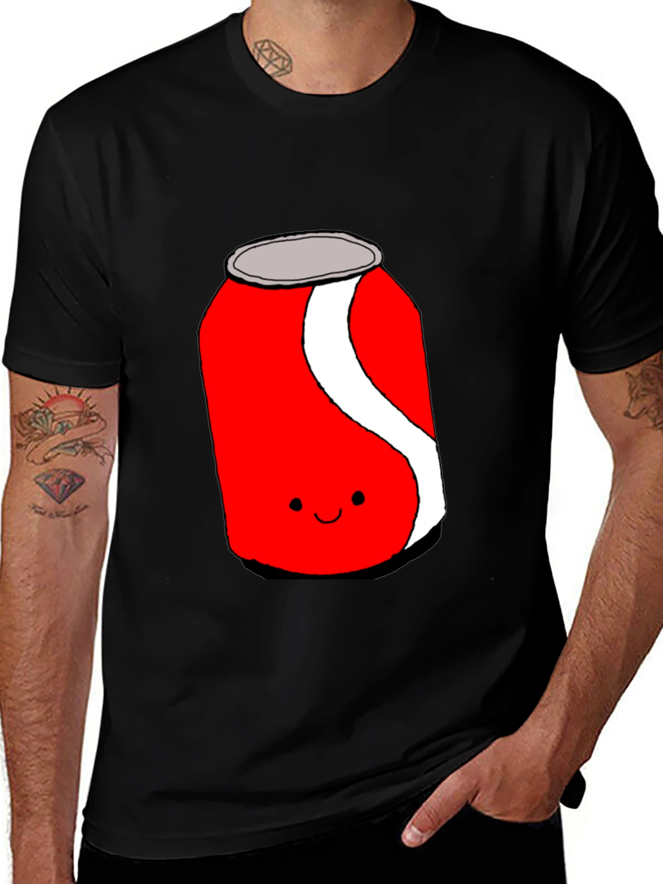 Variant 16 of Cute Soda Can Graphic Tee - Black Unisex T-Shirt
