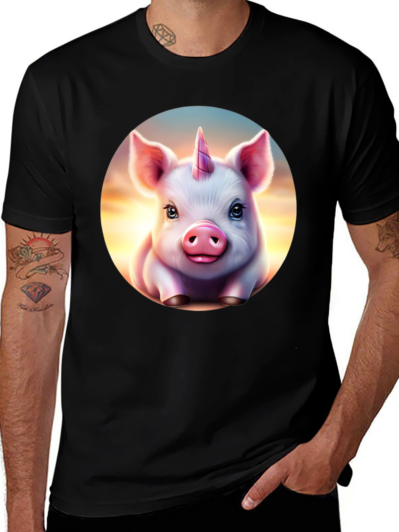 Variant 20 of Pig Unicorn Graphic Tee - Magical & Cute!