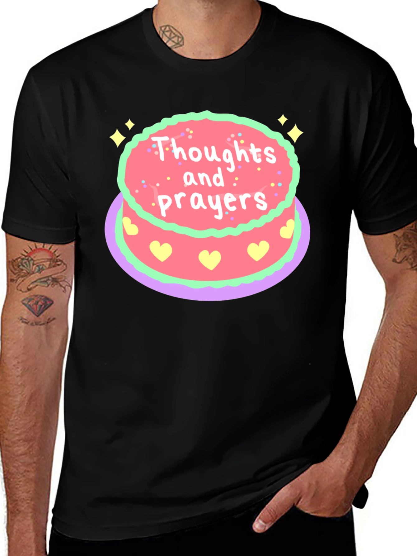 Variant 2 of Thoughts & Prayers Cake Graphic Tee