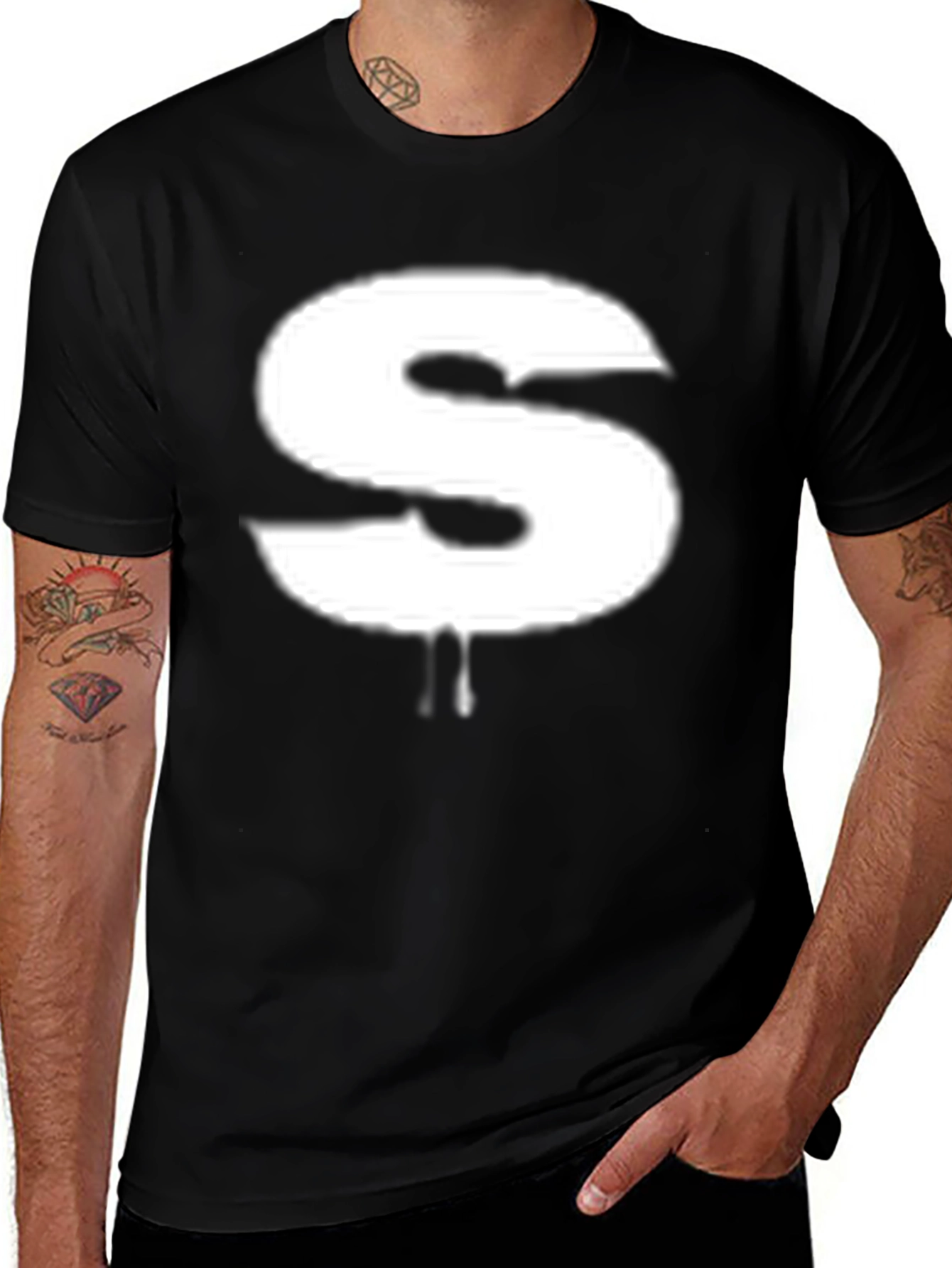 Variant 30 of Statement S Graphic Tee - Black