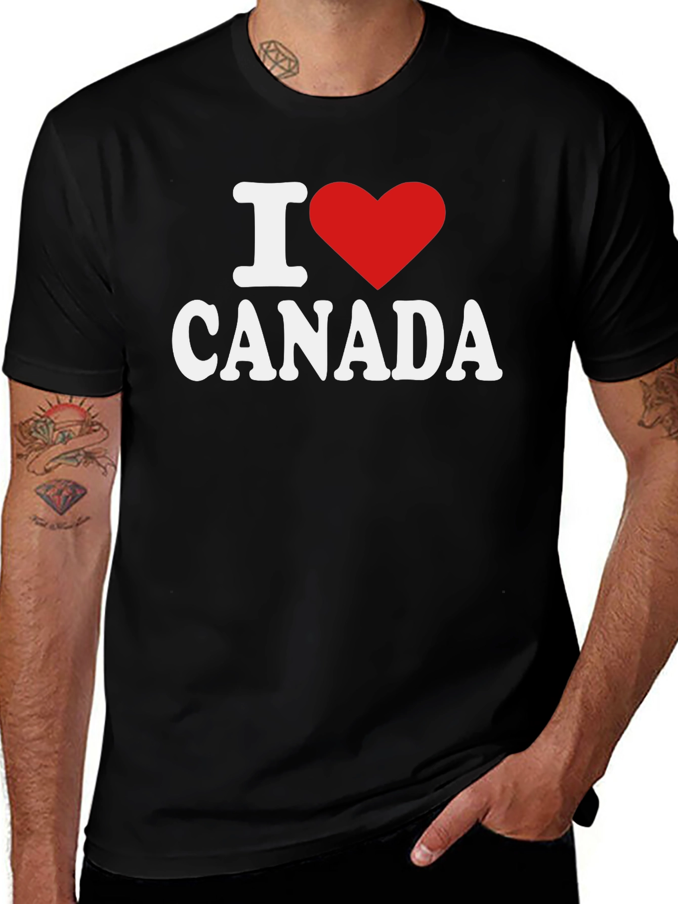 I Love Canada T-Shirt - Black Cotton Tee