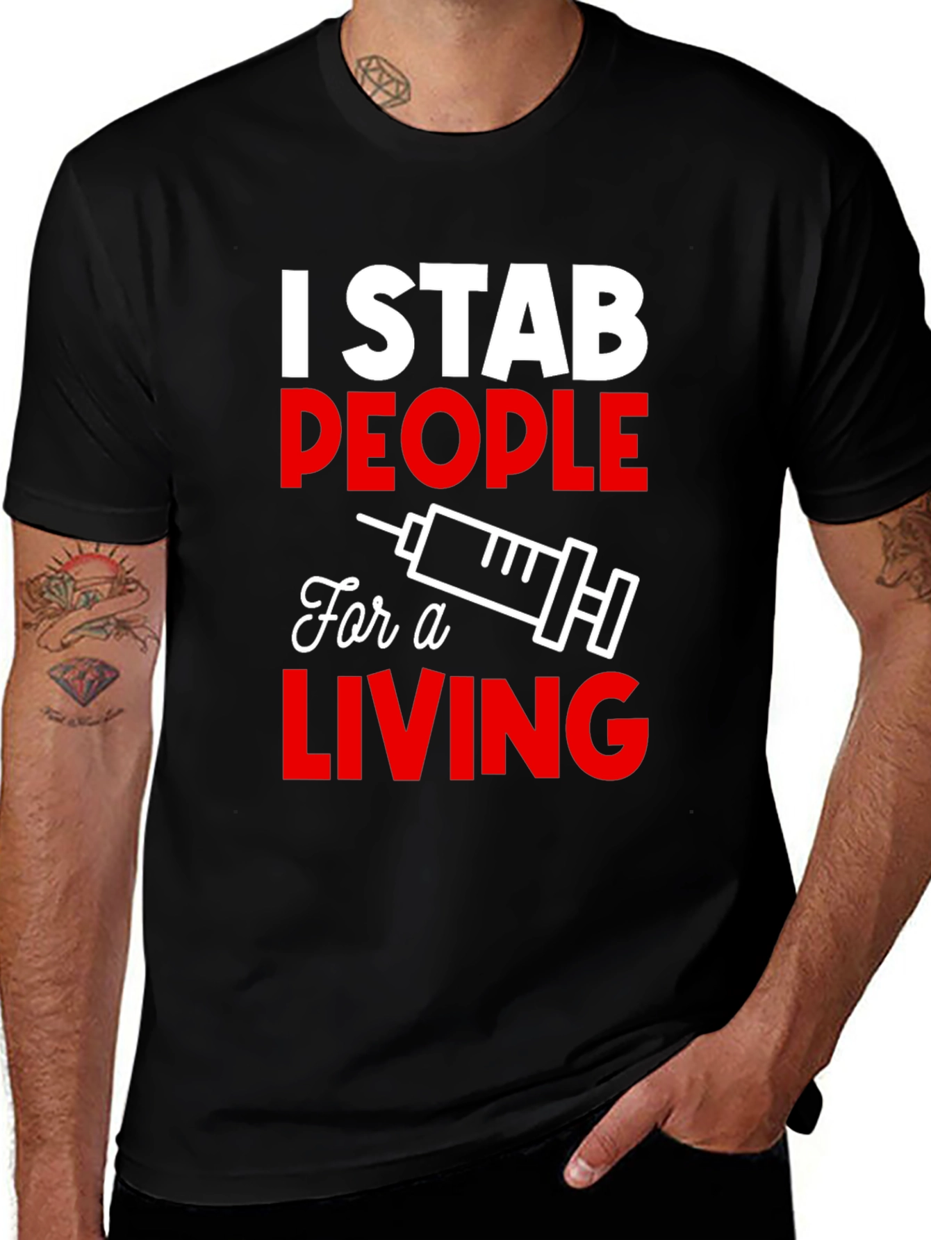 Variant 3 of I Stab People For a Living T-Shirt - Funny Nurse Tee