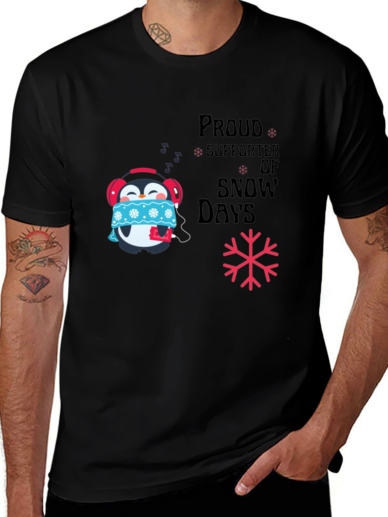 Black Snow Day Supporter Graphic Tee main image