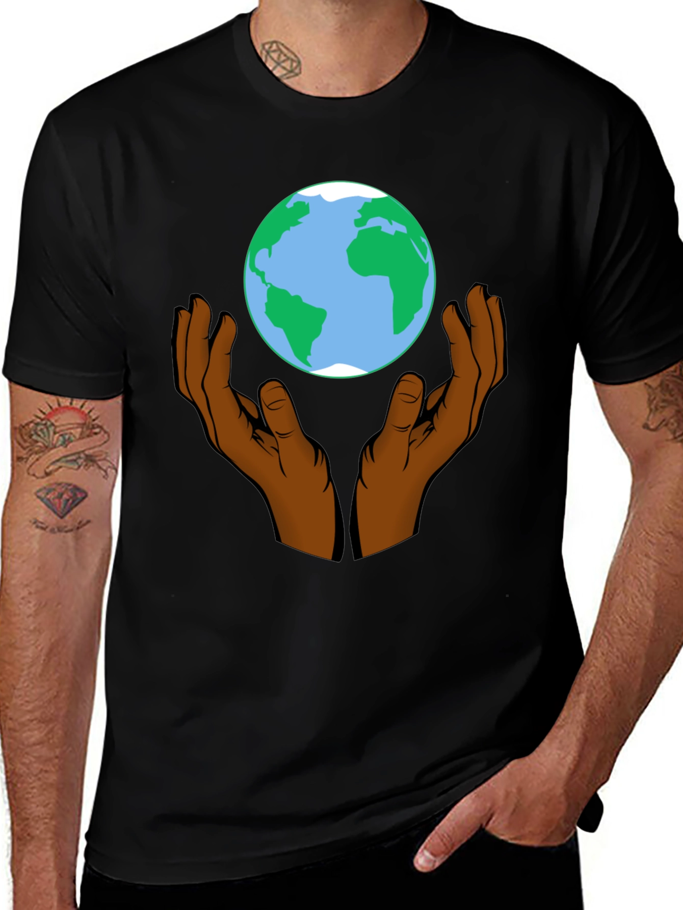 Variant 8 of Hands Holding the Earth Graphic T-Shirt