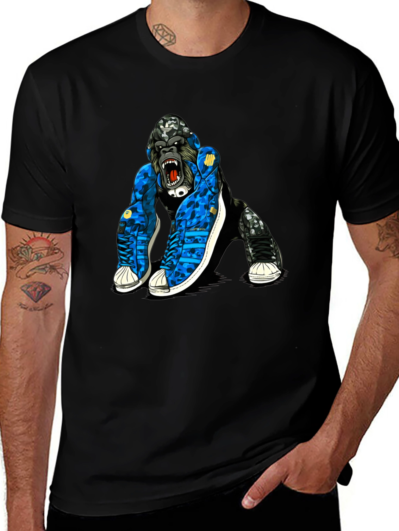 Variant 11 of Cool Gorilla in Sneakers Graphic T-Shirt