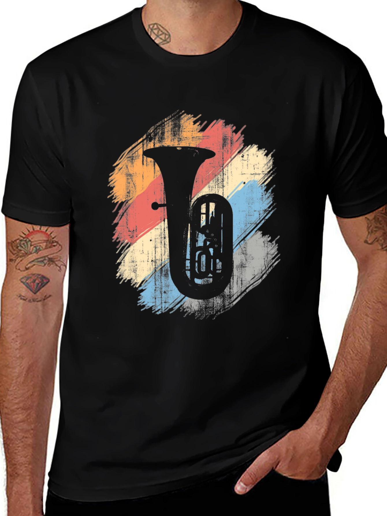 Variant 11 of Tuba Music Lover Black T-Shirt