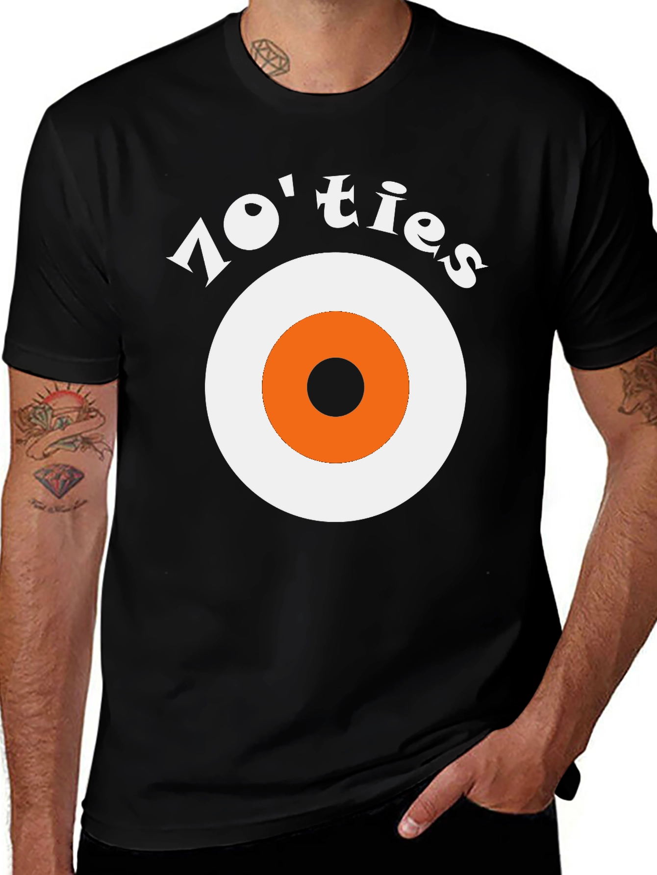 Variant 24 of Retro 70'ties Target Graphic T-Shirt - Classic Style