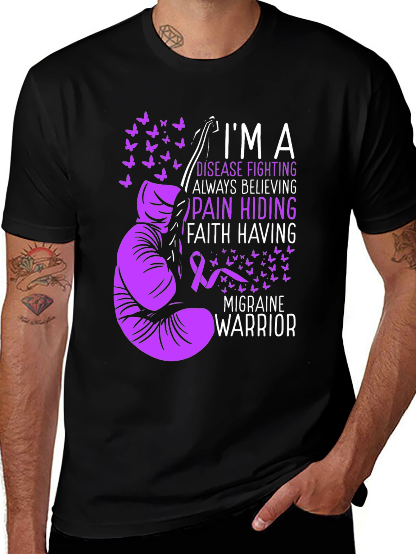Migraine Warrior T-Shirt - Disease Fighting Faith Tee