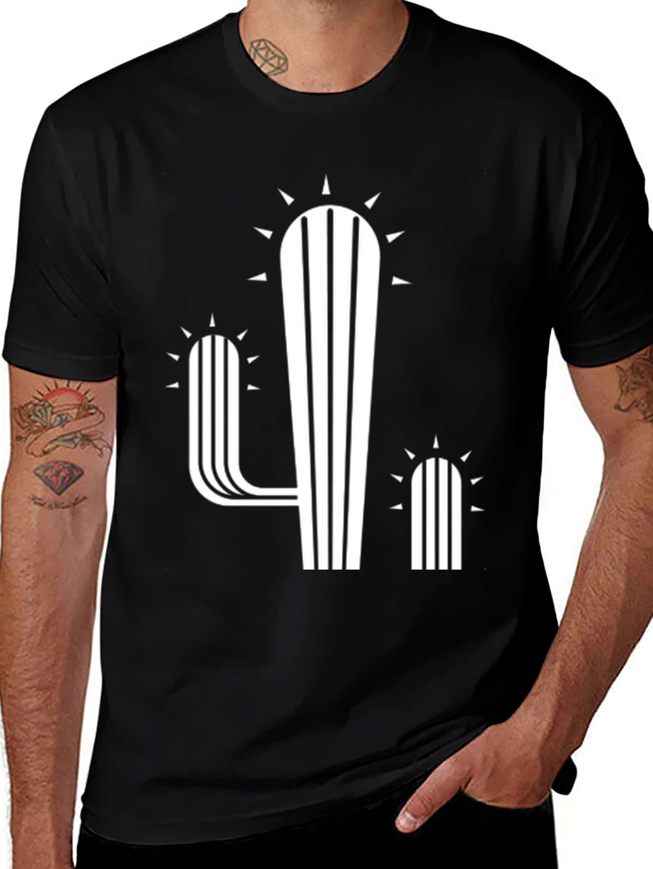 Variant 14 of Cactus Graphic Tee - Modern Desert Style