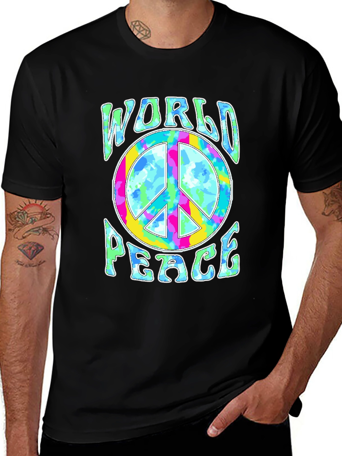 Variant 17 of World Peace Tie-Dye Graphic T-Shirt
