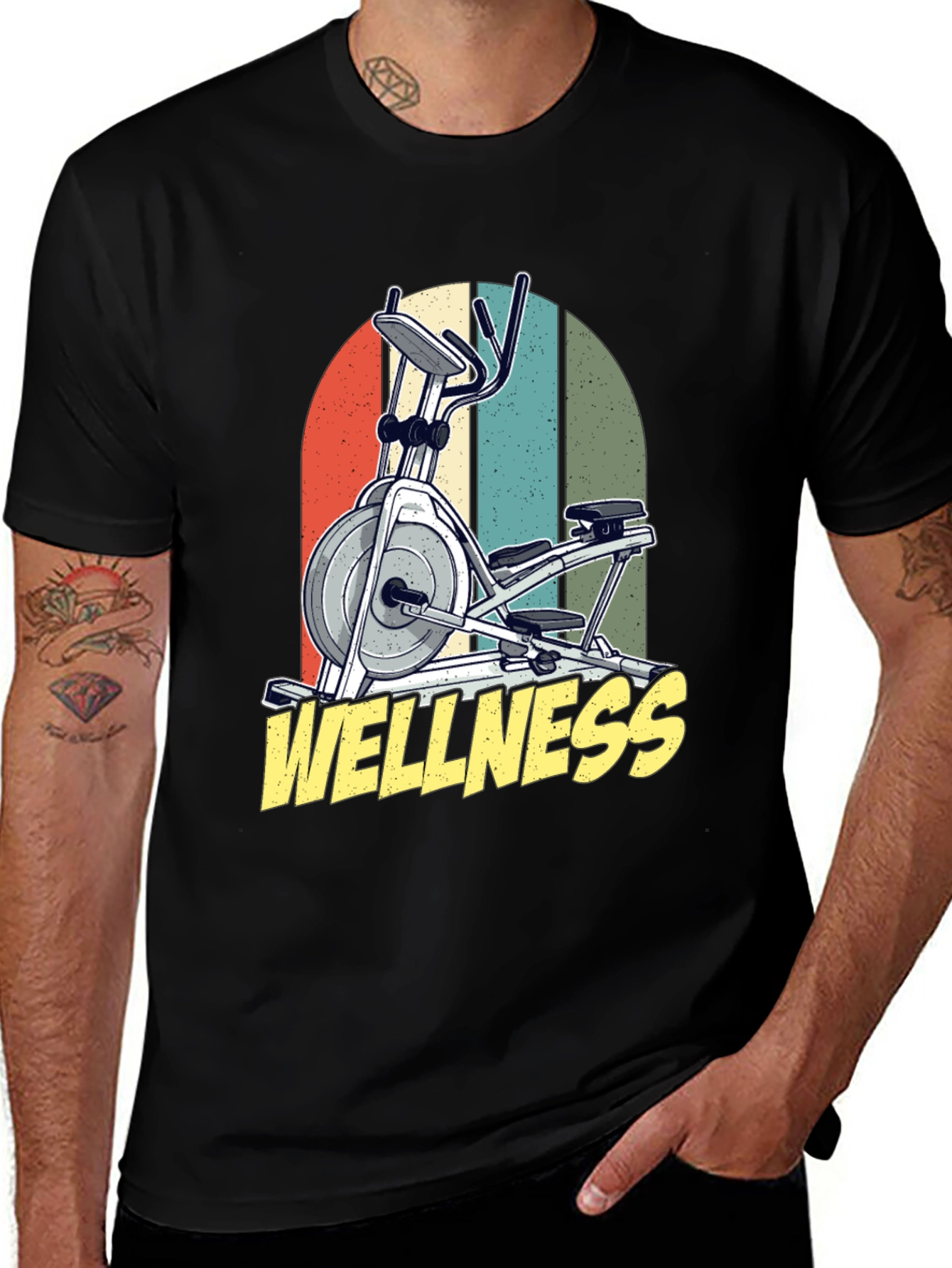 Wellness Fitness T-Shirt - Exercise Elliptical Design