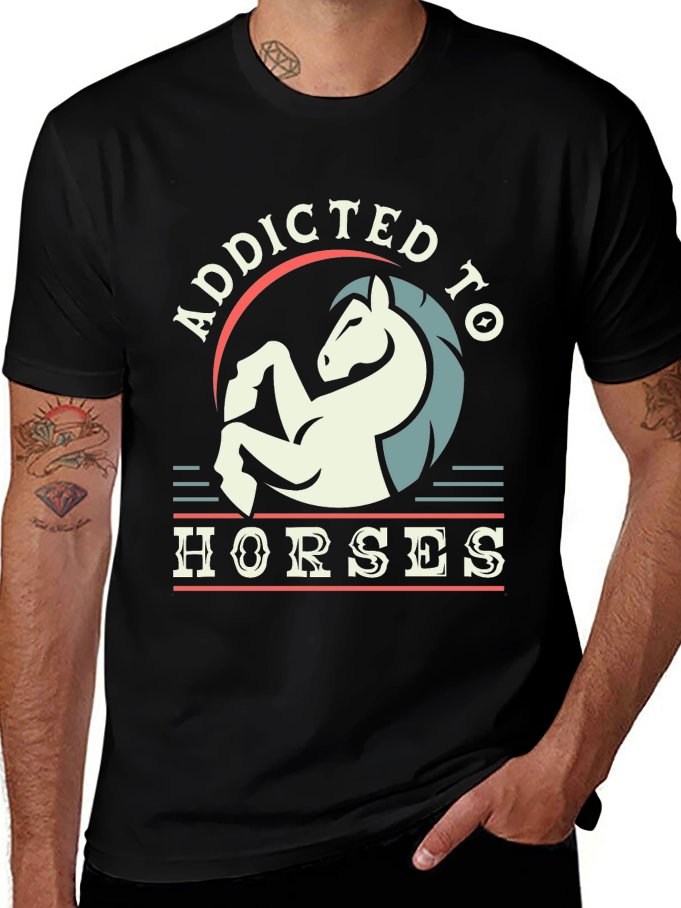 Variant 11 of Addicted to Horses Graphic Tee