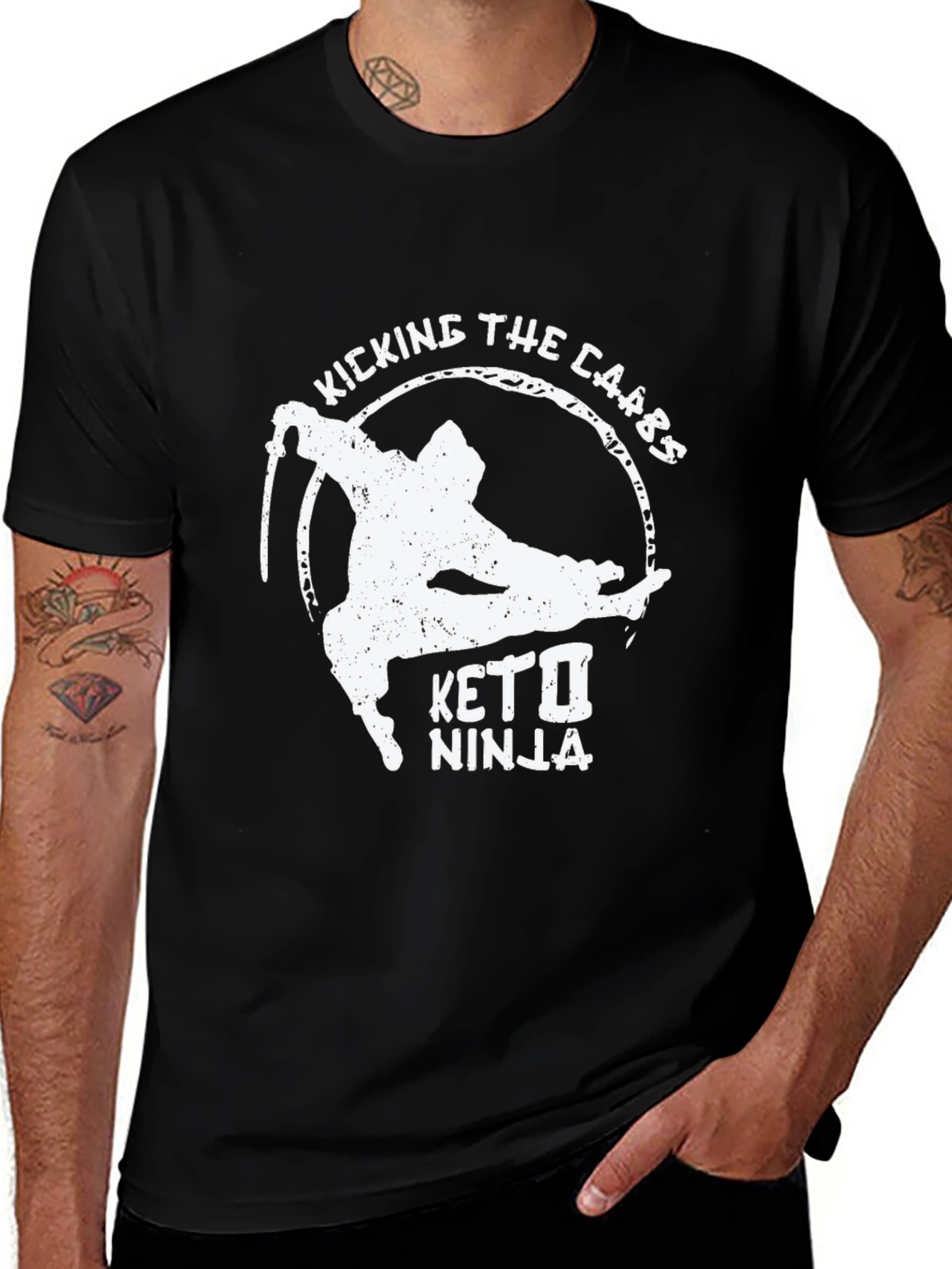 Keto Ninja Graphic T-Shirt - Kick the Carbs in Style
