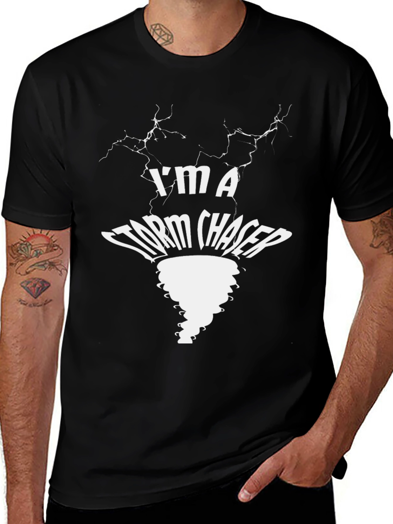 Variant 15 of I'm a Storm Chaser Black Cotton T-Shirt