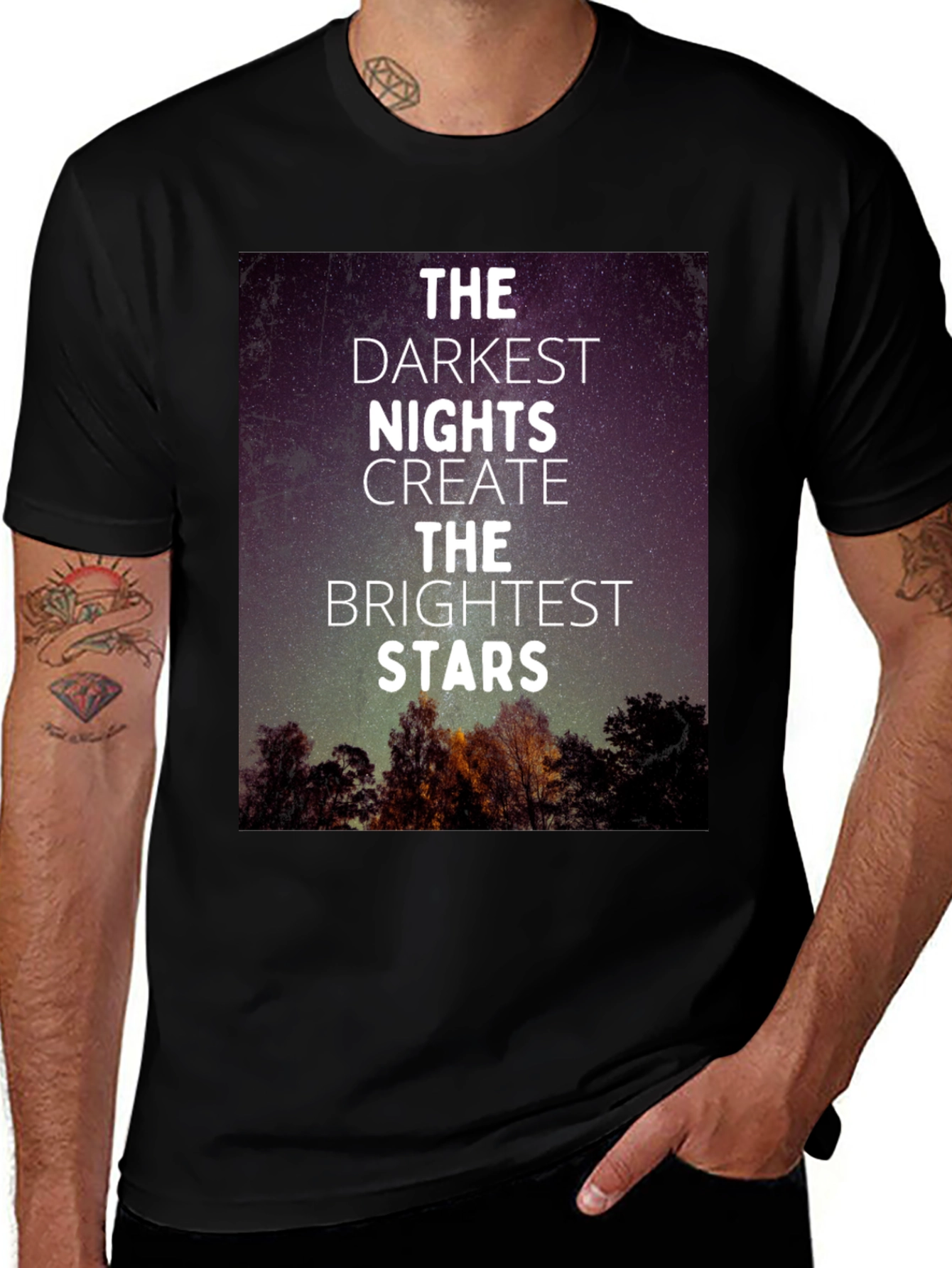 Variant 21 of Inspirational Darkest Nights Brightest Stars Black T-Shirt