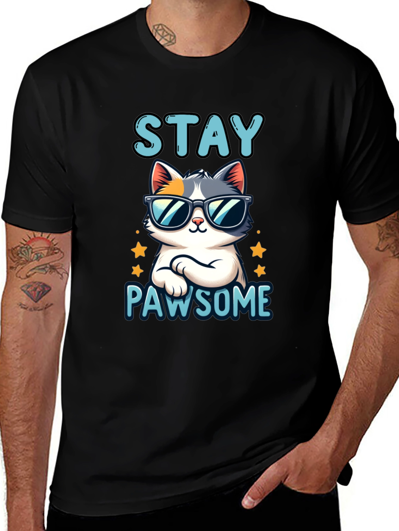 Variant 7 of Stay Pawsome Cat T-Shirt